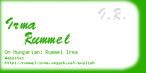 irma rummel business card
